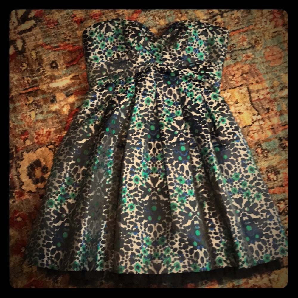 BCBGMAXAZRIA black blue green cocktail dress 4